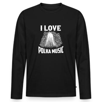 J’aime Polka Music Dot Accordéon - T-shirt manches longues Premium bio Homme - noir - Devant - Nico (187cm)