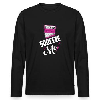 Squeeze Me Musique Polka - T-shirt manches longues Premium bio Homme - noir - Devant - Nico (187cm)