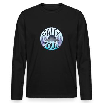 Ocean Sublimation - Men's Premium Organic Long Sleeve Shirt - black - Front - Nico (187cm)