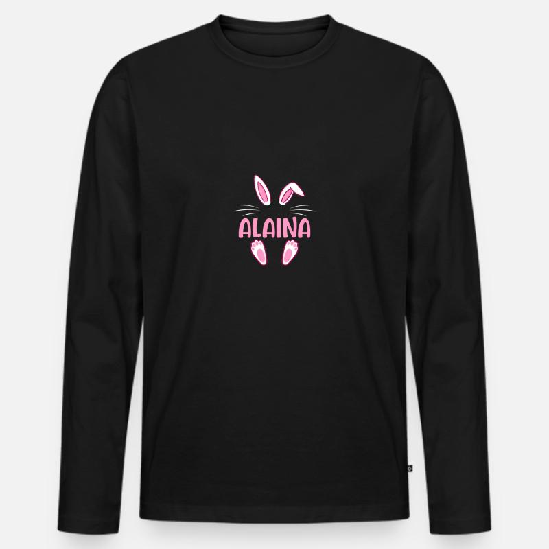 ALAINA Easter - Männer Premium Bio Langarmshirt - Schwarz