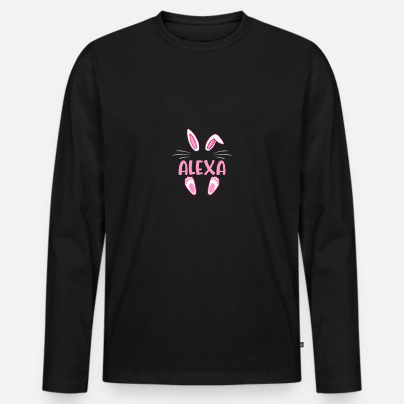 ALEXA Easter - Männer Premium Bio Langarmshirt - Schwarz