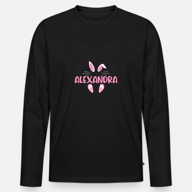 ALEXANDRA Easter - Männer Premium Bio Langarmshirt - Schwarz
