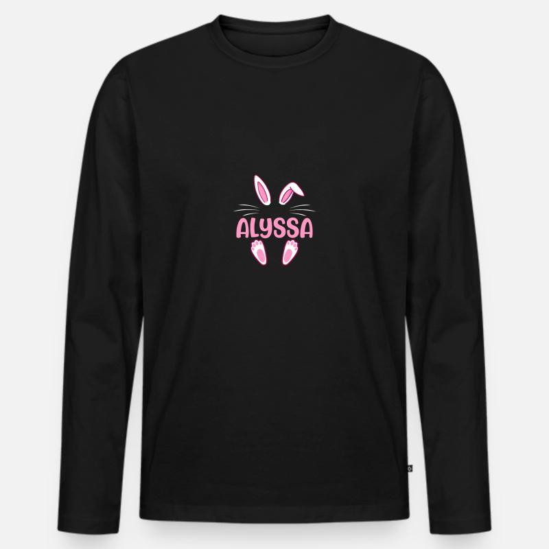 ALYSSA Easter - Männer Premium Bio Langarmshirt - Schwarz