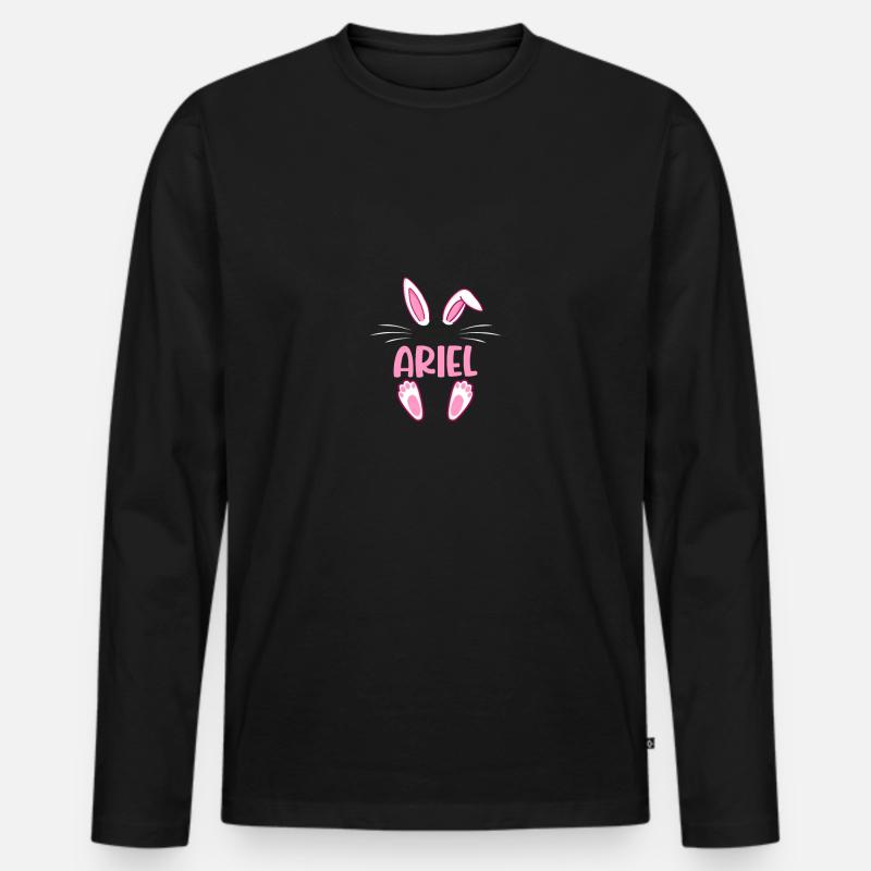 ARIEL Easter - Männer Premium Bio Langarmshirt - Schwarz