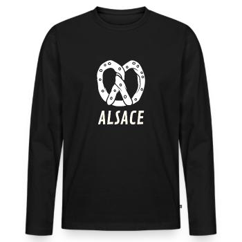 ALSACE BRETZEL - T-shirt manches longues Premium bio Homme - noir - Devant - Nico (187cm)