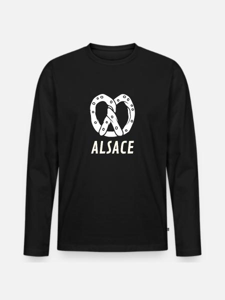 ALSACE BRETZEL - T-shirt manches longues Premium bio Homme - noir