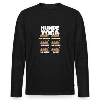 Dog Yoga Hund Katzenliebhaber Meditation Spaß Fun - Männer Premium Bio Langarmshirt - Schwarz - Vorne - Nico (187cm)