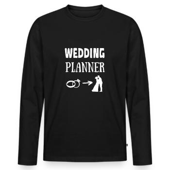 WEDDING PLANNER métier humour - T-shirt manches longues Premium bio Homme - noir - Devant - Nico (187cm)