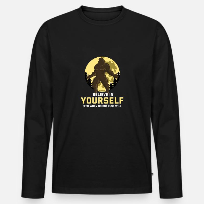 Glaube an dich selbst - Männer Premium Bio Langarmshirt - Schwarz