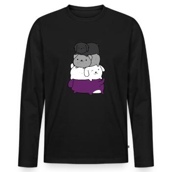 Hundehaufen asexuell LGBT Lesbisch Gay Pride Stolzer Spaß - Männer Premium Bio Langarmshirt - Schwarz - Vorne - Nico (187cm)