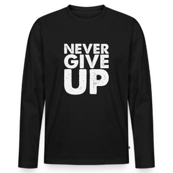 N’abandonnez jamais - T-shirt manches longues Premium bio Homme - noir - Devant - Nico (187cm)