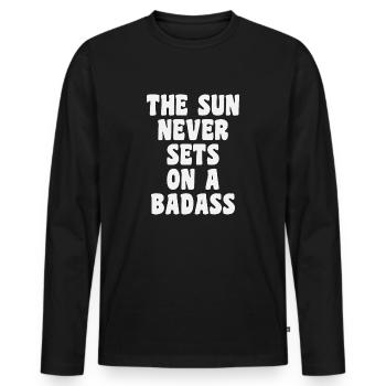 The Sun Never Sets On A Badass - Men's Premium Organic Long Sleeve Shirt - black - Front - Nico (187cm)