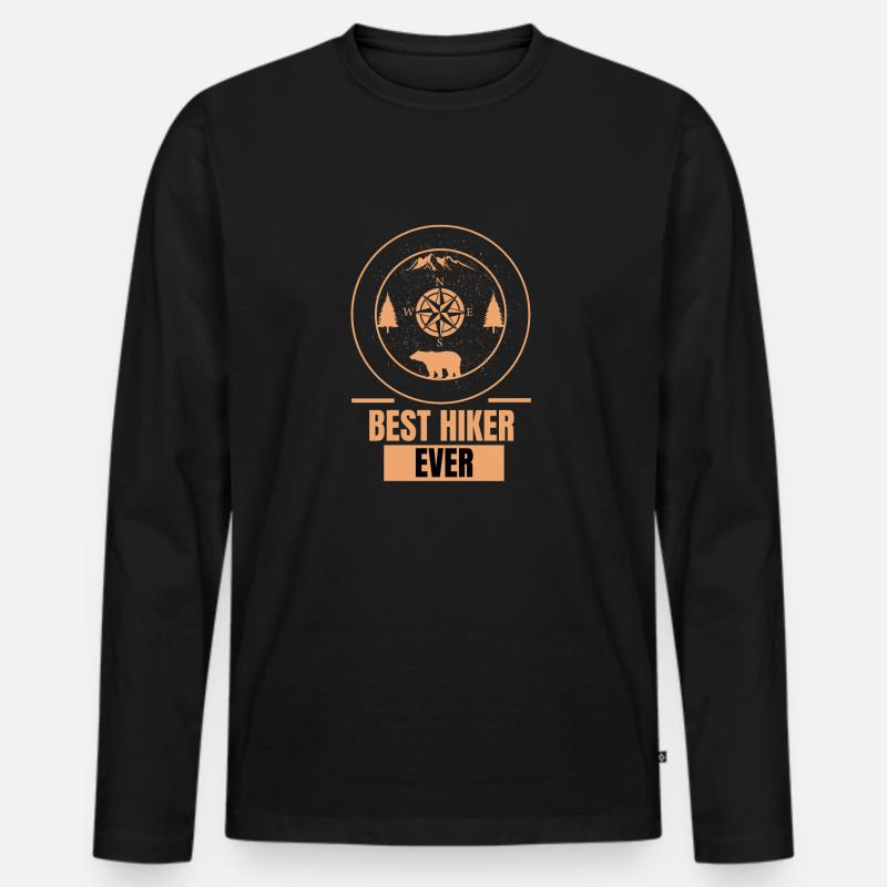 Bester Wanderer - Männer Premium Bio Langarmshirt - Schwarz