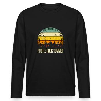 People Rock Summer Rock Kleidung Vintage trend - Männer Premium Bio Langarmshirt - Schwarz - Vorne - Nico (187cm)