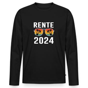 Rente 2024 Geschenk Ruhestand Opa Oma - Männer Premium Bio Langarmshirt - Schwarz - Vorne - Nico (187cm)