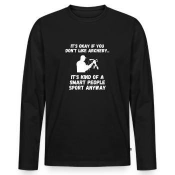 ce n’est pas grave si vous n’aimez pas Archery Smart People - T-shirt manches longues Premium bio Homme - noir - Devant - Nico (187cm)