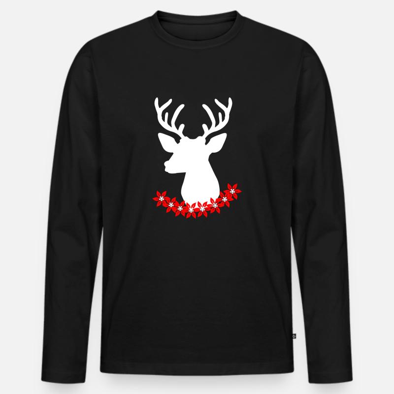 Schweizer Hirsch - Männer Premium Bio Langarmshirt - Schwarz