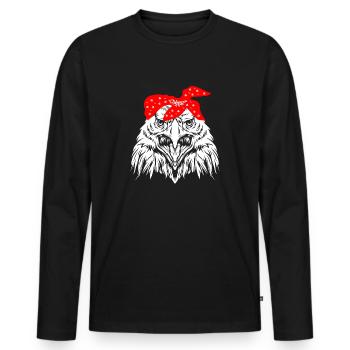 Adler - Männer Premium Bio Langarmshirt - Schwarz - Vorne - Nico (187cm)