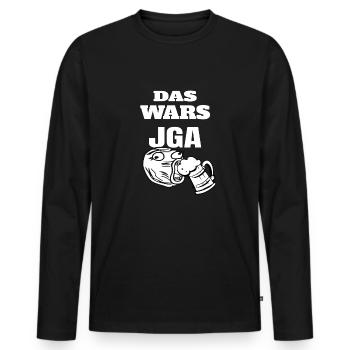 JGA - Männer Premium Bio Langarmshirt - Schwarz - Vorne - Nico (187cm)