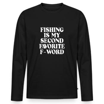 Pêcheur Pêcheur Pêche Drôle Dictons Cadeau - T-shirt manches longues Premium bio Homme - noir - Devant - Nico (187cm)