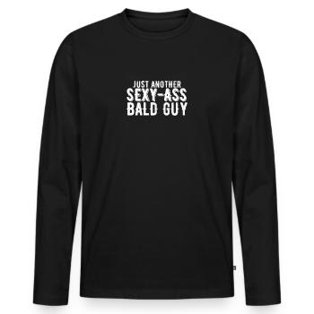 Juste un autre cul sexy Chauve Guy Drôle de calvitie Jeu de mots - T-shirt manches longues Premium bio Homme - noir - Devant - Nico (187cm)