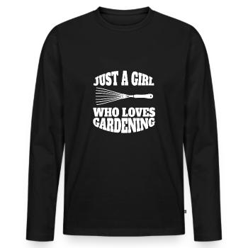 Jardinier Jardin Fille Hobby Jardinier Verger - T-shirt manches longues Premium bio Homme - noir - Devant - Nico (187cm)