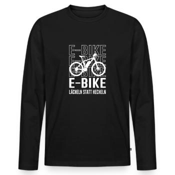 E-bike lustiger Spruch Geschenk - Männer Premium Bio Langarmshirt - Schwarz - Vorne - Nico (187cm)