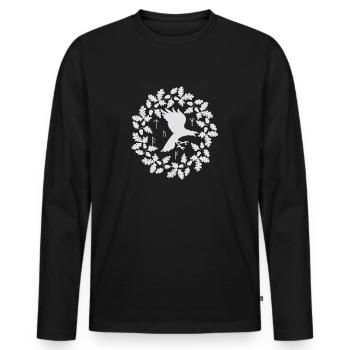 Viking characters Raven Celts Nordic symbols - Men's Premium Organic Long Sleeve Shirt - black - Front - Nico (187cm)