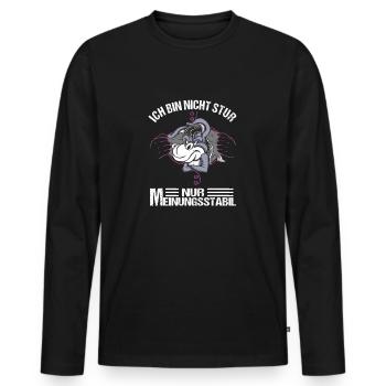 Ich bin nicht stur nur Meinungsstabil Esel Bauer - Männer Premium Bio Langarmshirt - Schwarz - Vorne - Nico (187cm)