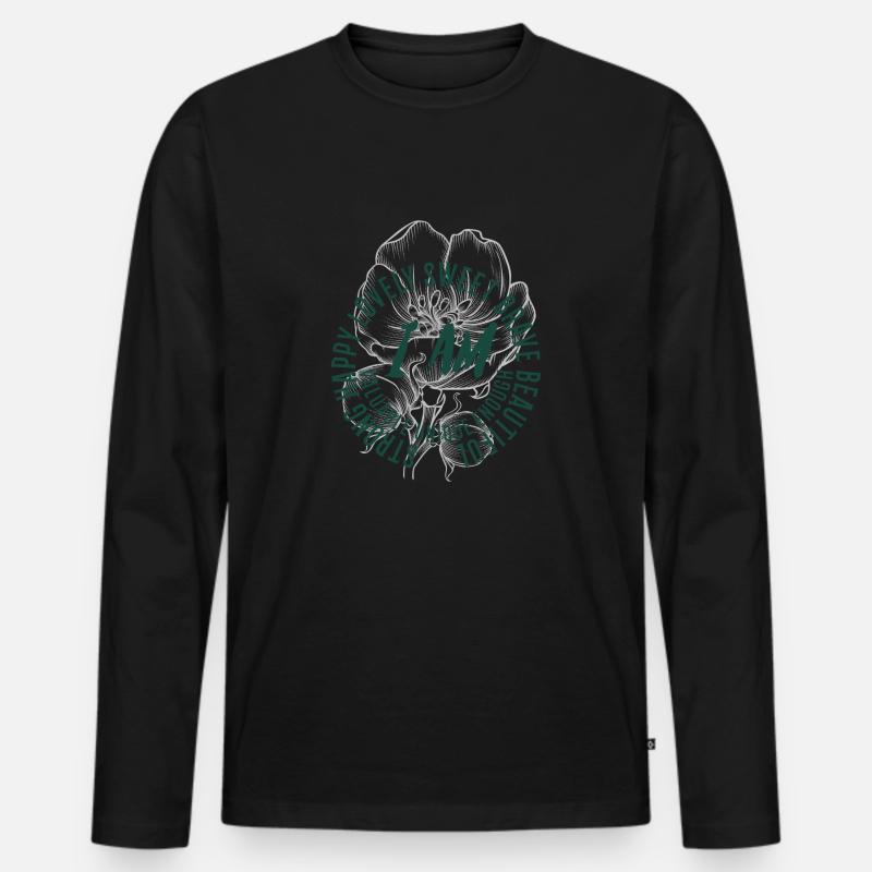 Kraftvoll - Männer Premium Bio Langarmshirt - Schwarz
