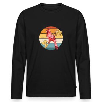 Kardinal Rotkardinal Vogel Roter Kardinal - Männer Premium Bio Langarmshirt - Schwarz - Vorne - Nico (187cm)