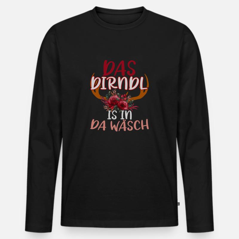 Mei Drindl - Männer Premium Bio Langarmshirt - Schwarz