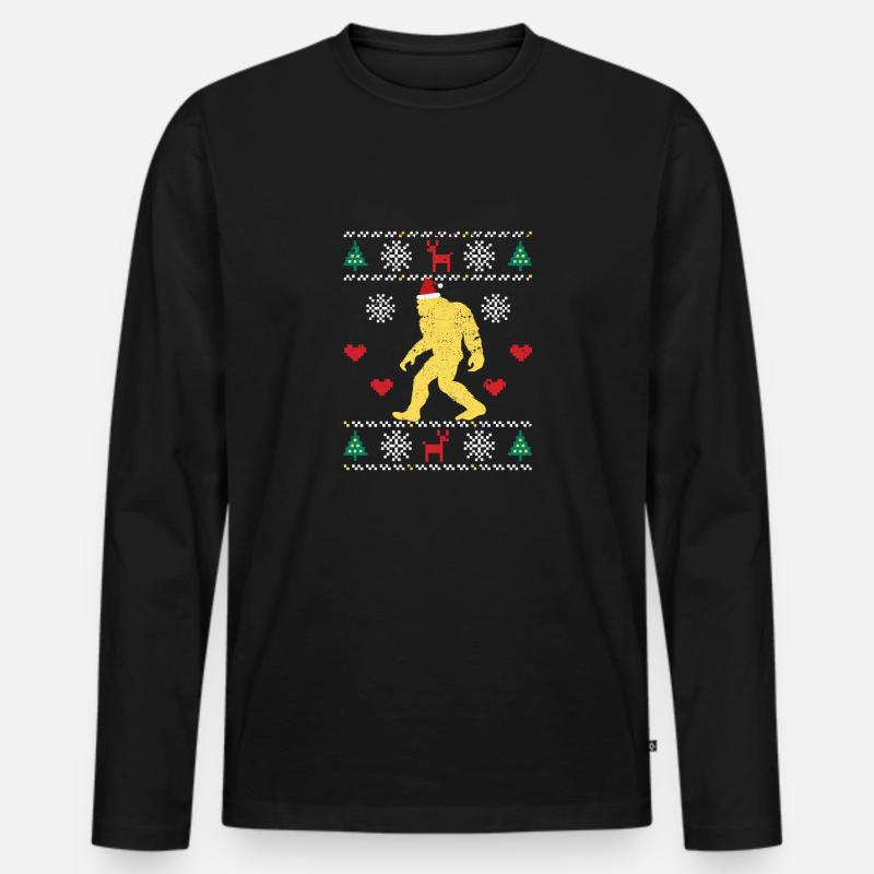 Santasquatch Bigfoot Weihnachtsmann Sasquatch - Männer Premium Bio Langarmshirt - Schwarz
