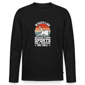 La lutte, car pour les autres sports une seule balle - T-shirt manches longues Premium bio Homme - noir - Devant - Nico (187cm)