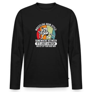 Lutte Maman Style Drôle Lutteur de la fête des mères - T-shirt manches longues Premium bio Homme - noir - Devant - Nico (187cm)