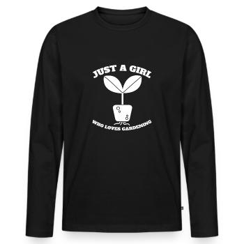Jardinier Jardin Verger Filles Hobby Gardener - T-shirt manches longues Premium bio Homme - noir - Devant - Nico (187cm)