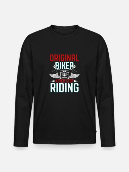Rider - Männer Premium Bio Langarmshirt - Schwarz