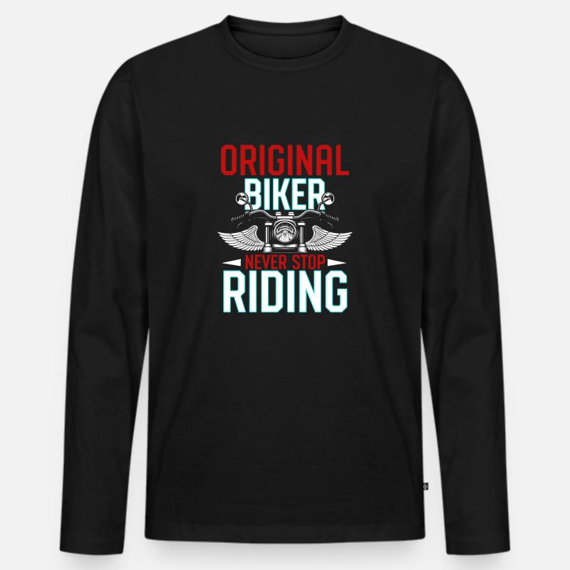 Rider - Männer Premium Bio Langarmshirt - Schwarz