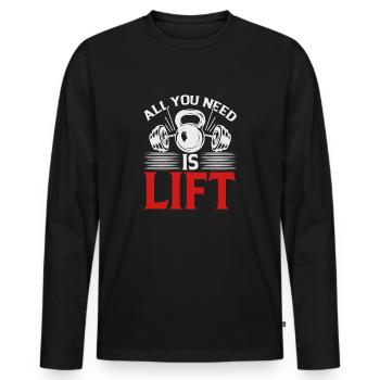 Training - Männer Premium Bio Langarmshirt - Schwarz - Vorne - Nico (187cm)