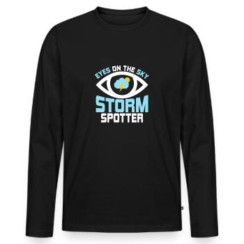 Eyes On The Sky - Storm Spotter Meteorologist Sto - Men's Premium Organic Long Sleeve Shirt - black - Front - Nico (187cm)
