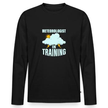 Meteorologist in Training Weather Meteorology - Men's Premium Organic Long Sleeve Shirt - black - Front - Nico (187cm)