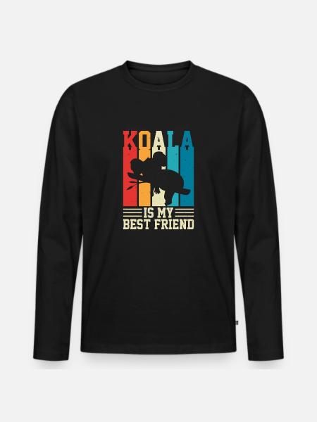 KOALAS BESTER FREUND - Männer Premium Bio Langarmshirt - Schwarz