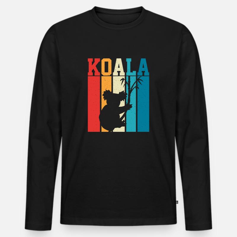 Koala Australischer Koalabär - Männer Premium Bio Langarmshirt - Schwarz