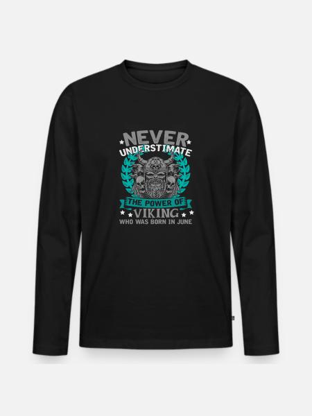 Vikings - Männer Premium Bio Langarmshirt - Schwarz