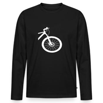 Bicycle Gift Sketch - Men's Premium Organic Long Sleeve Shirt - black - Front - Nico (187cm)