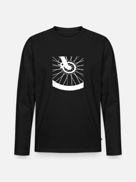 Bicycle Tire Gift Wheel - Men's Premium Organic Long Sleeve Shirt - black