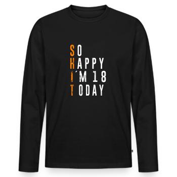 Cadeau du 18e anniversaire Cool Dicton - T-shirt manches longues Premium bio Homme - noir - Devant - Nico (187cm)
