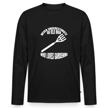 Gardener Orchard Garden Gift Hobby Gardener - Men's Premium Organic Long Sleeve Shirt - black - Front - Nico (187cm)