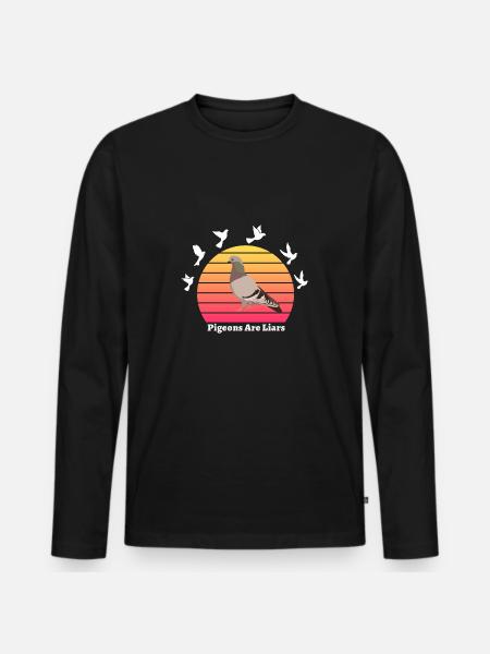 Pigeons Are Liars - Men's Premium Organic Long Sleeve Shirt - black