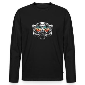 Bear Grizzly Bear Brown Bear Bear - Men's Premium Organic Long Sleeve Shirt - black - Front - Nico (187cm)